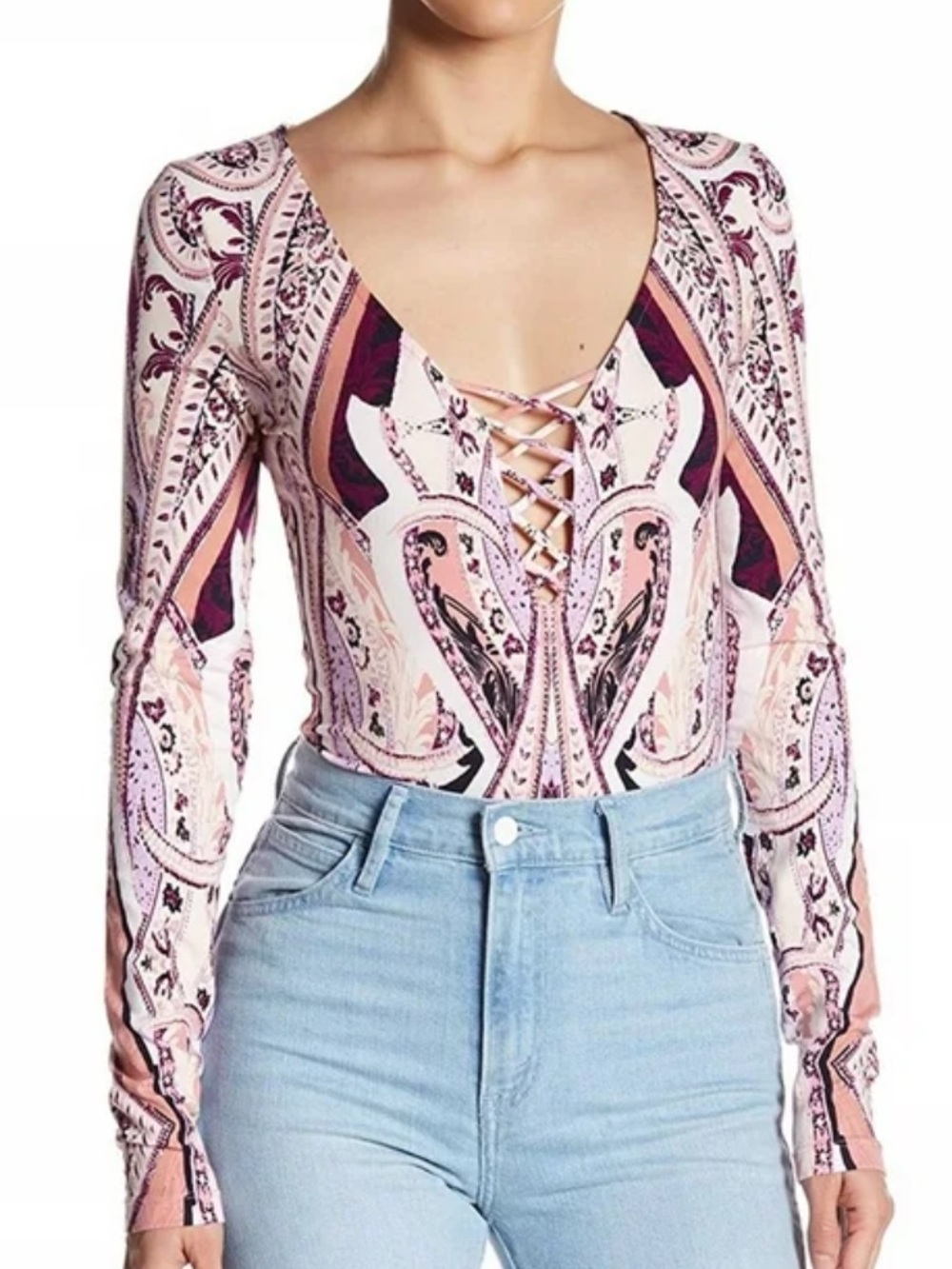 Free People Pick a Place Bodysuit Thong Women's Large